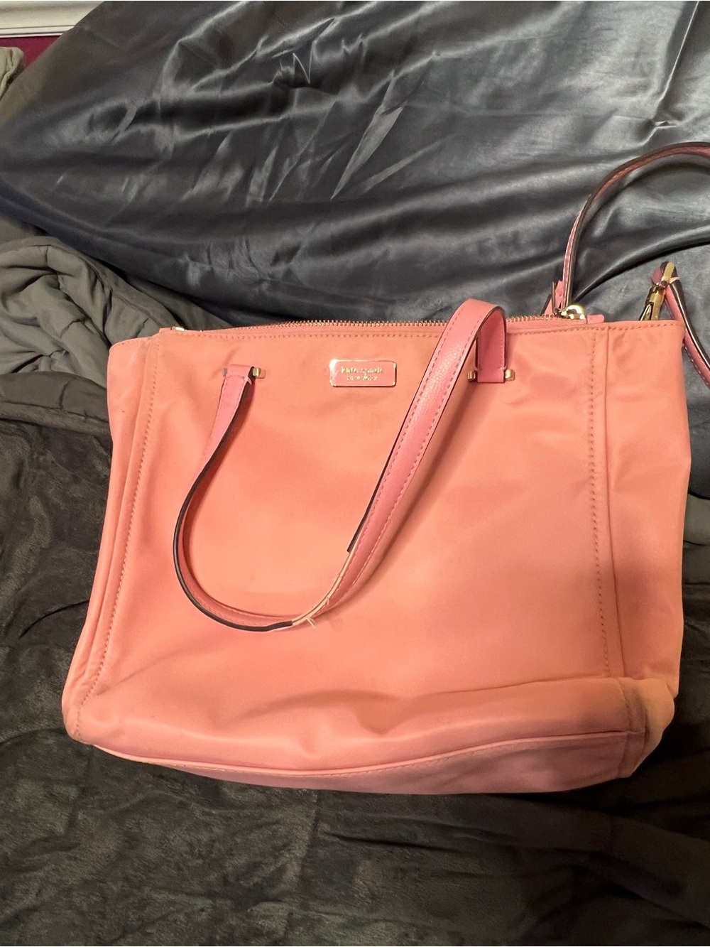 kate spade pink tote with top handles
